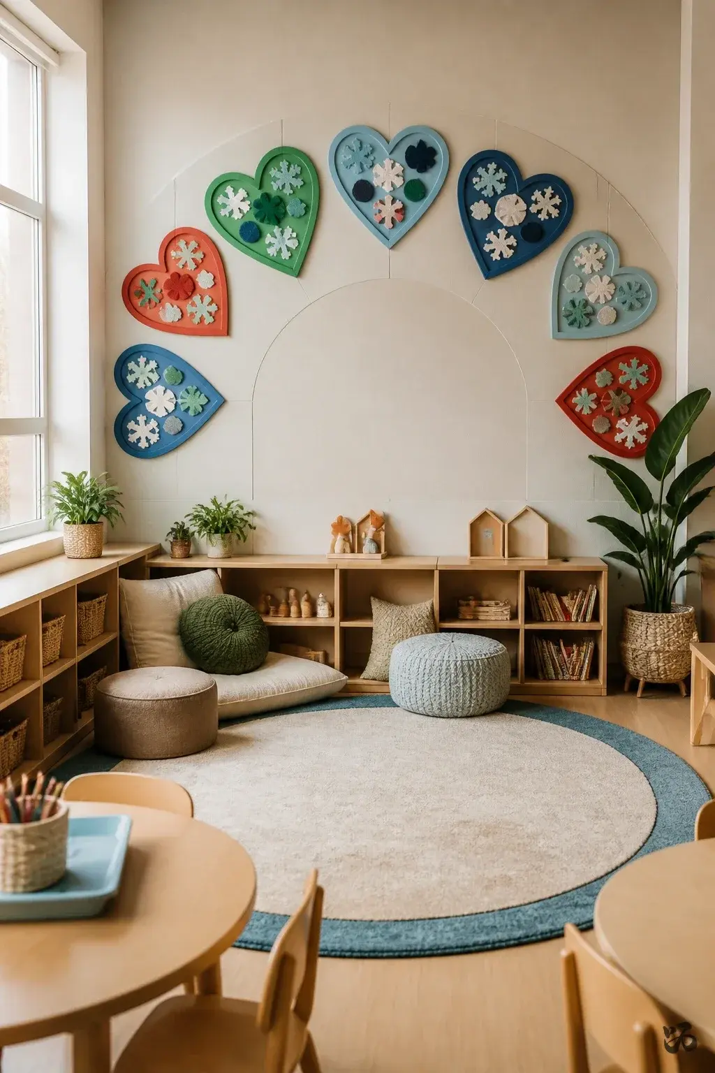 Christmas classroom wall decor idea: Heart Ornament Letters