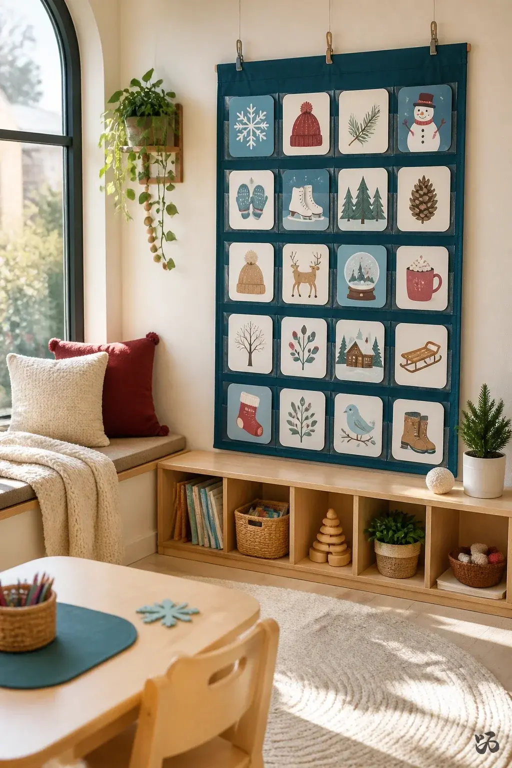 Christmas classroom wall decor idea: Winter Word Wall on the Wall Pocket Chart