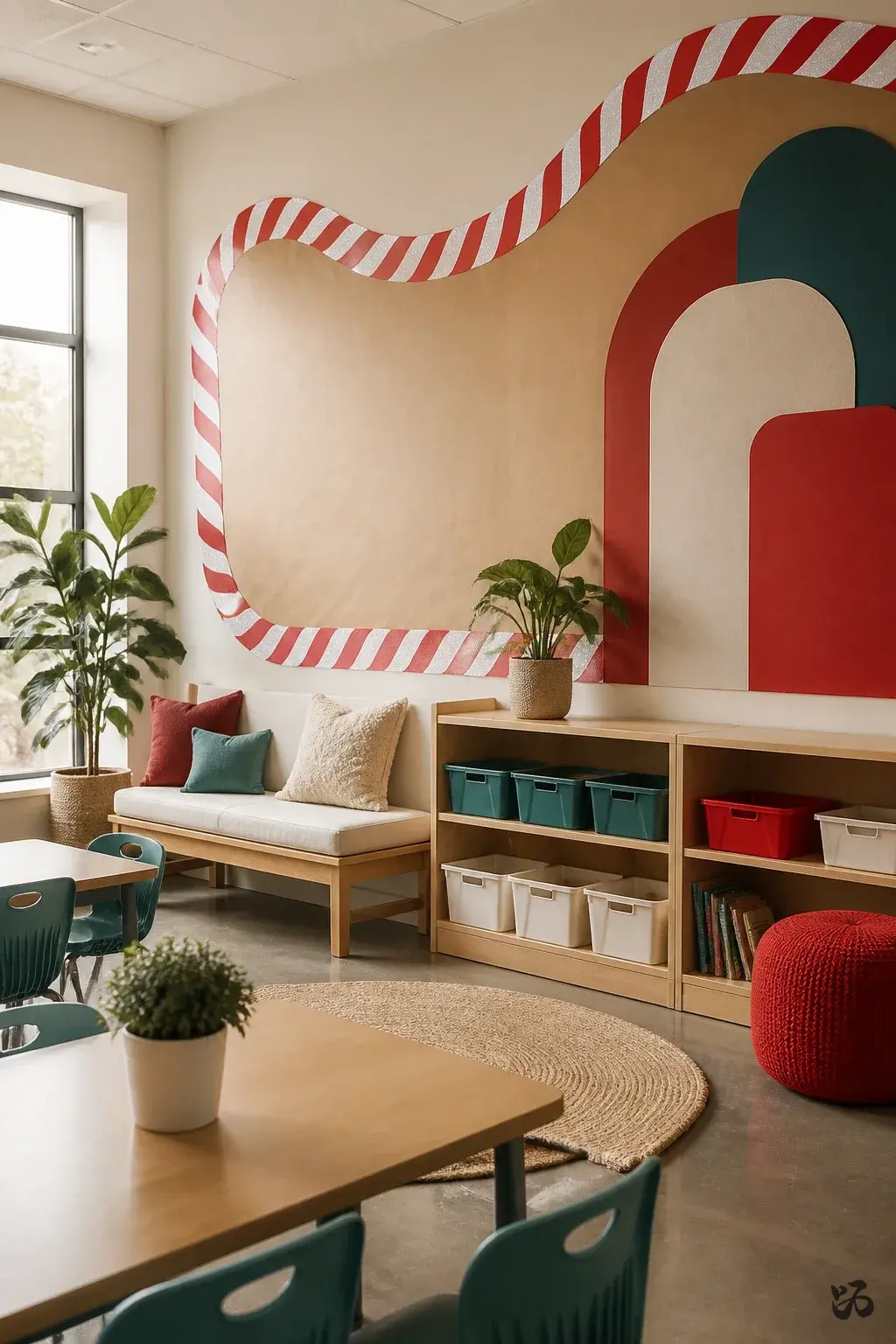 Christmas classroom wall decor idea: Candy Cane Lane Border