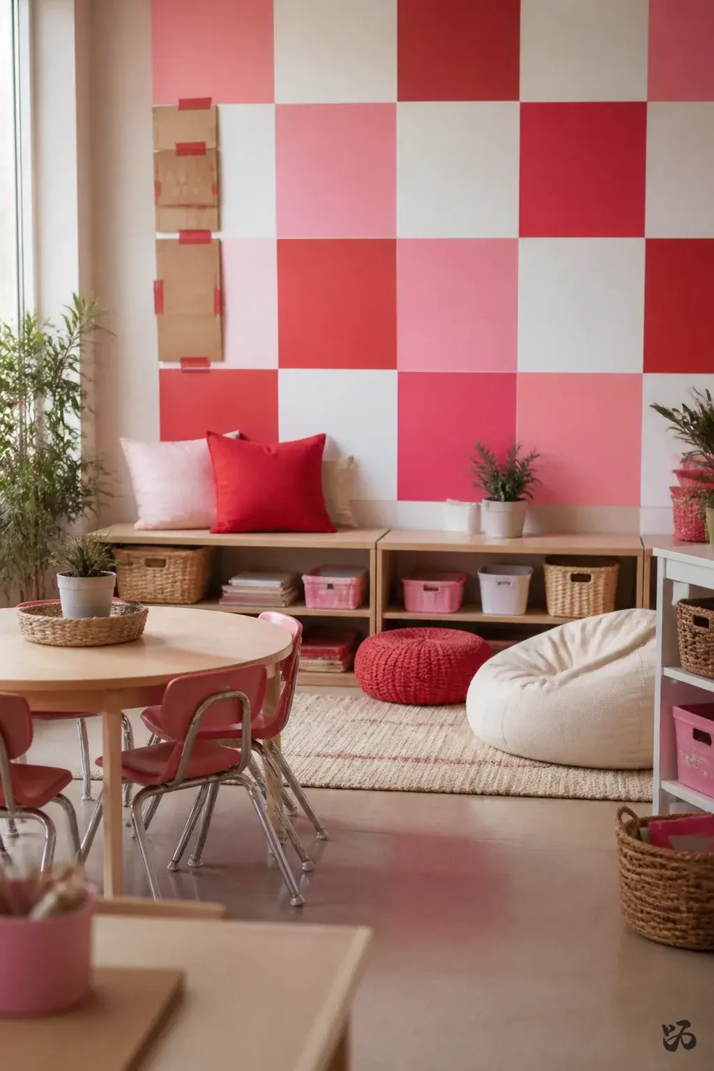 Christmas classroom wall decor idea: Peppermint Color Blocks