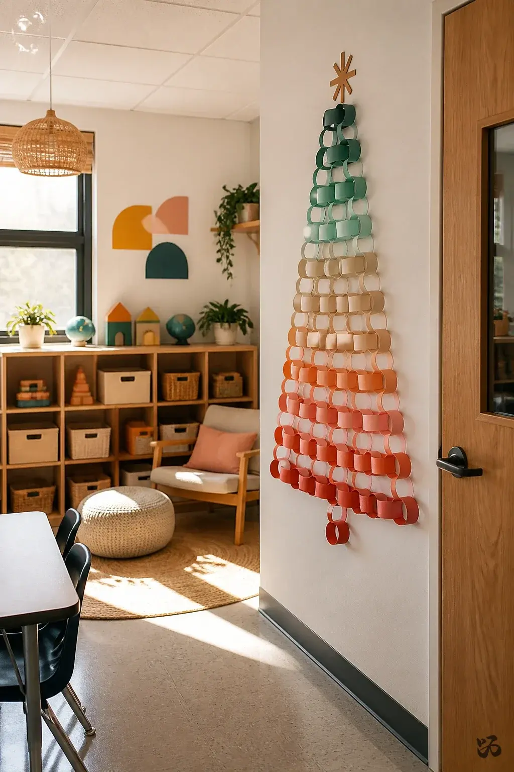 Classroom Christmas tree idea: Paper Chain Tree Countdown to Winter Break