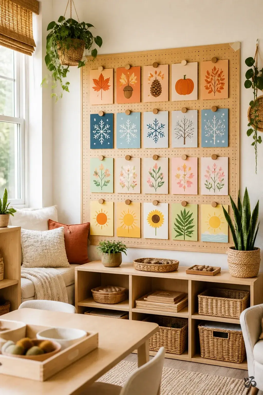 Classroom door idea: Seasonal Letter Grid