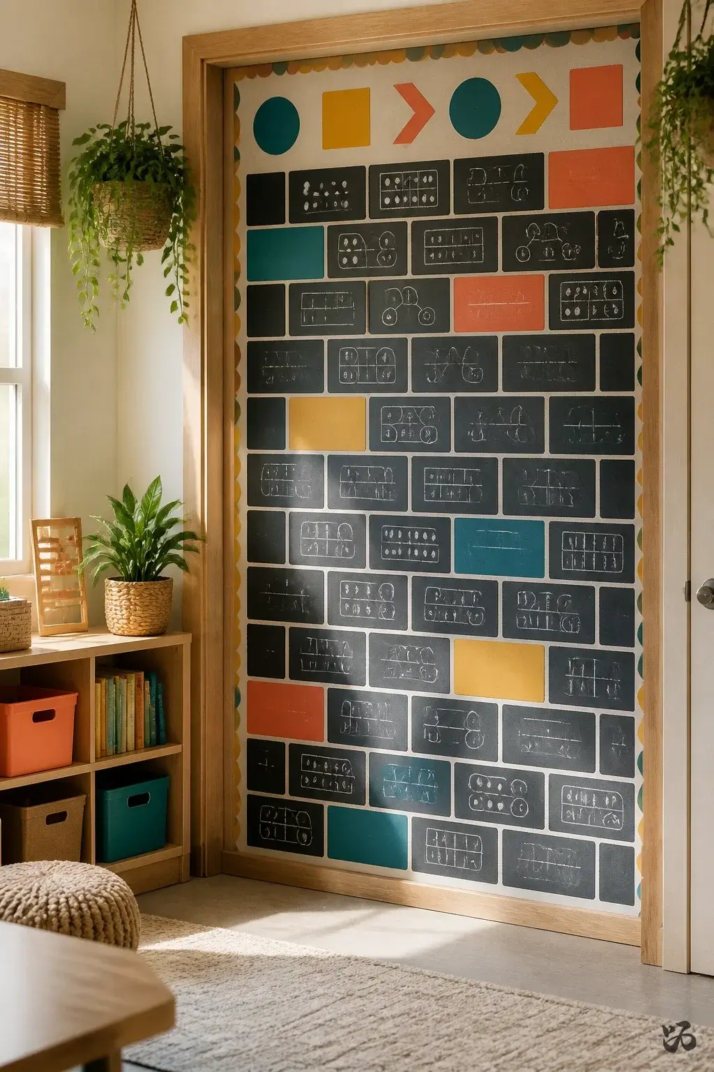 Classroom door idea: Math Chalkboard Tiles by Month