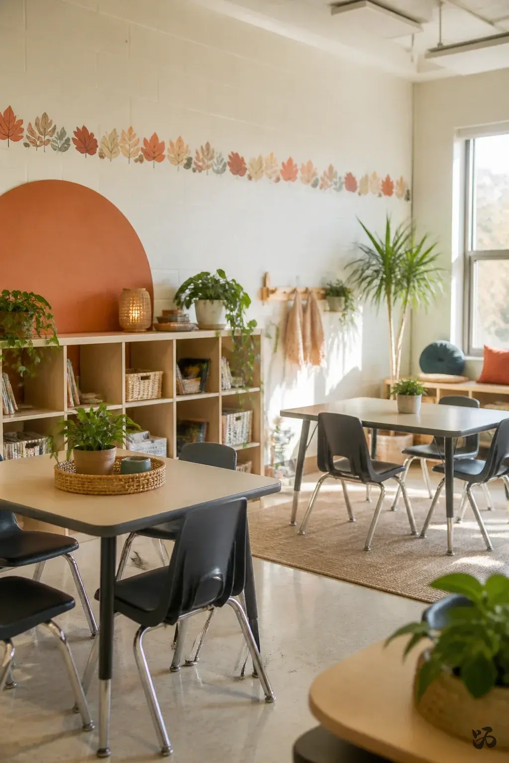 Classroom door idea: Seasonal Borders on a Block Wall