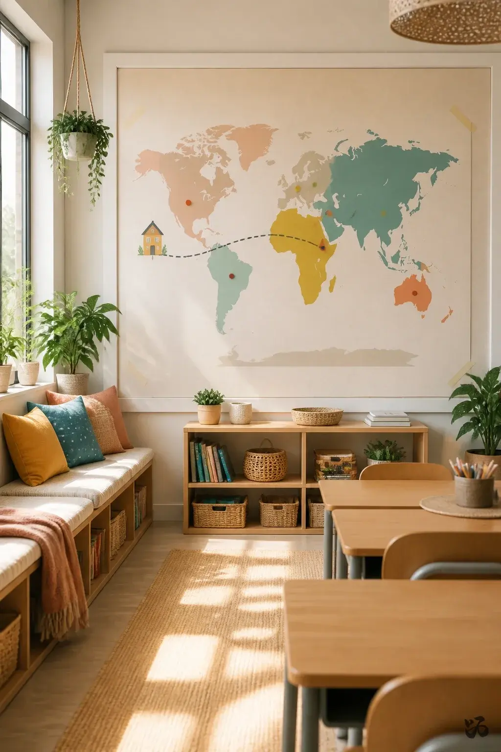 Classroom door idea: World Explorer Door Map