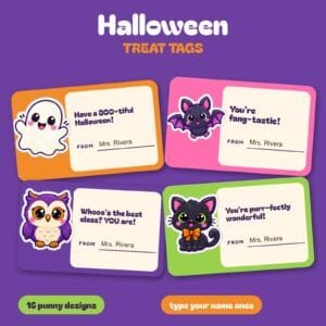 Spooktacular Halloween Treat Tags
