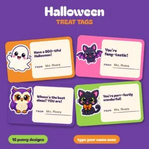 Spooktacular Halloween Treat Tags