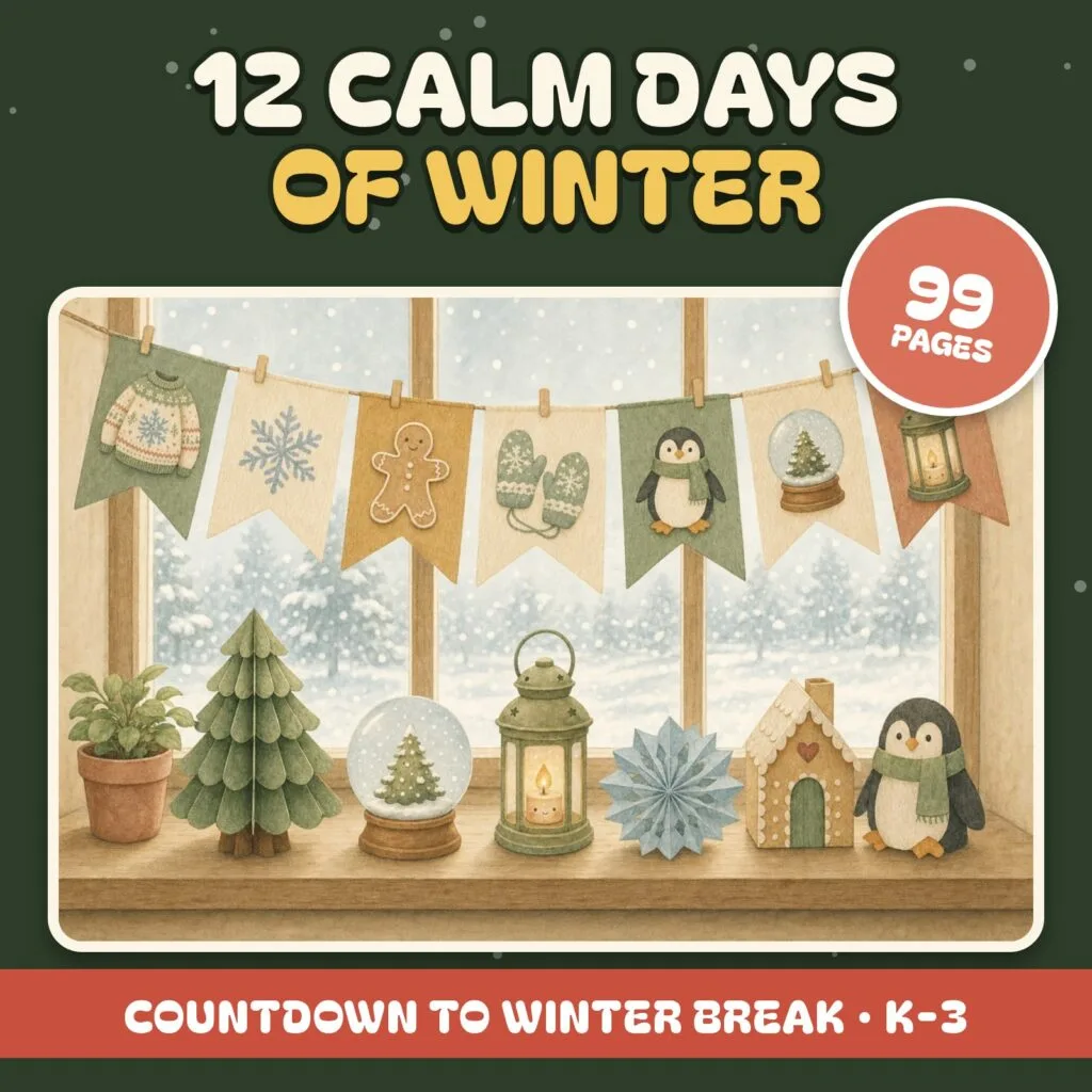 12 Calm Days of Winter countdown printable for the classroom