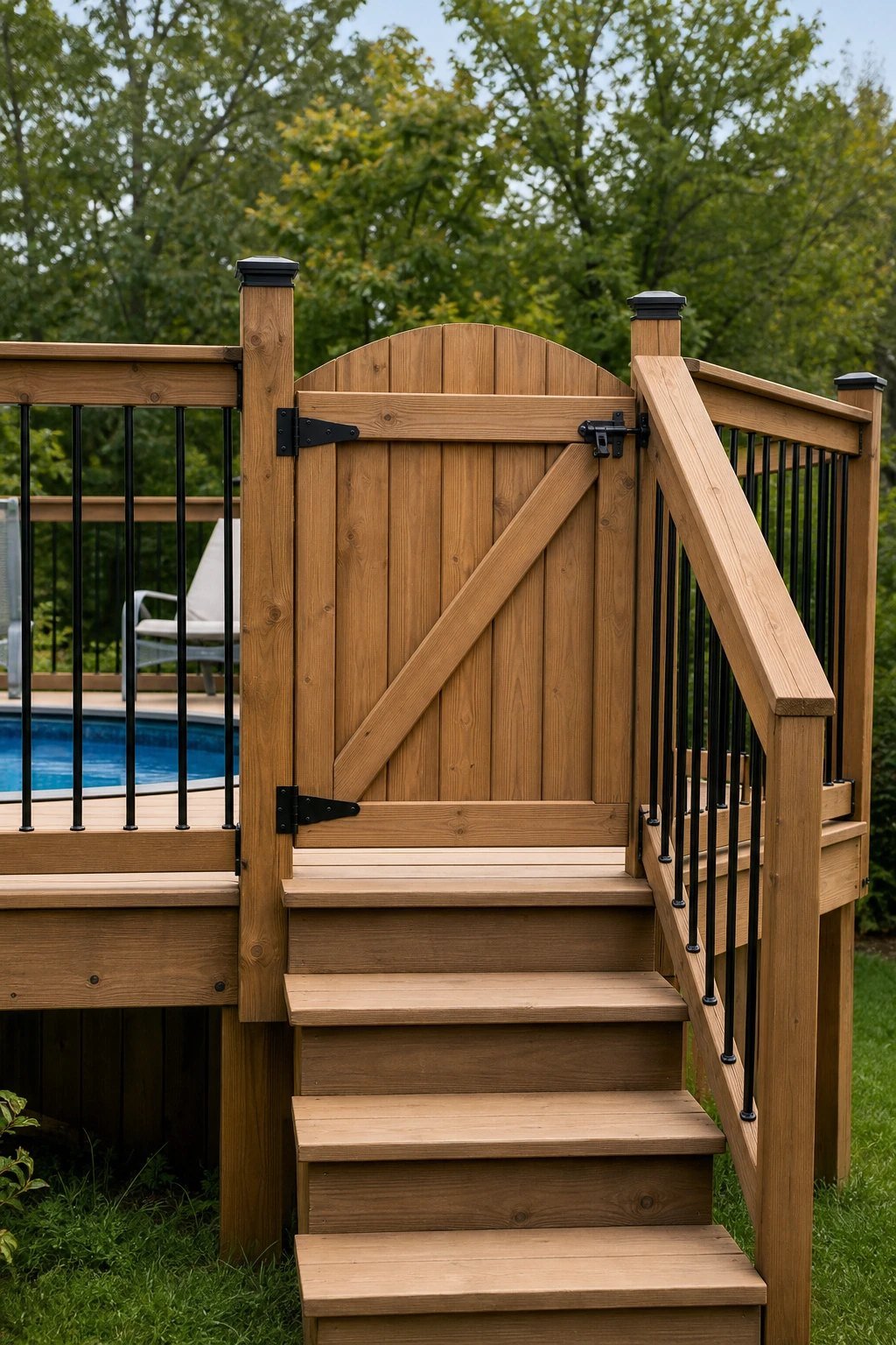A gated, fenced deck