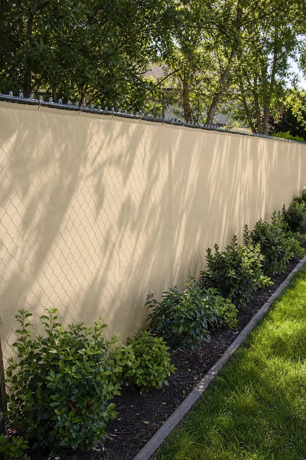 Beige mesh for long fences