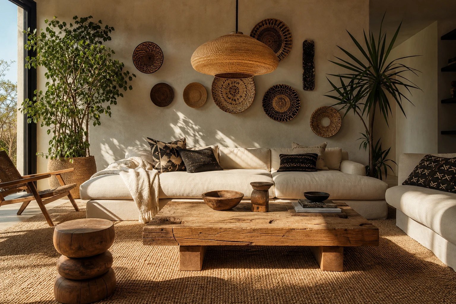 16 Afro-Chic Decor Ideas Using Natural Fibres, Wood and Handmade Art