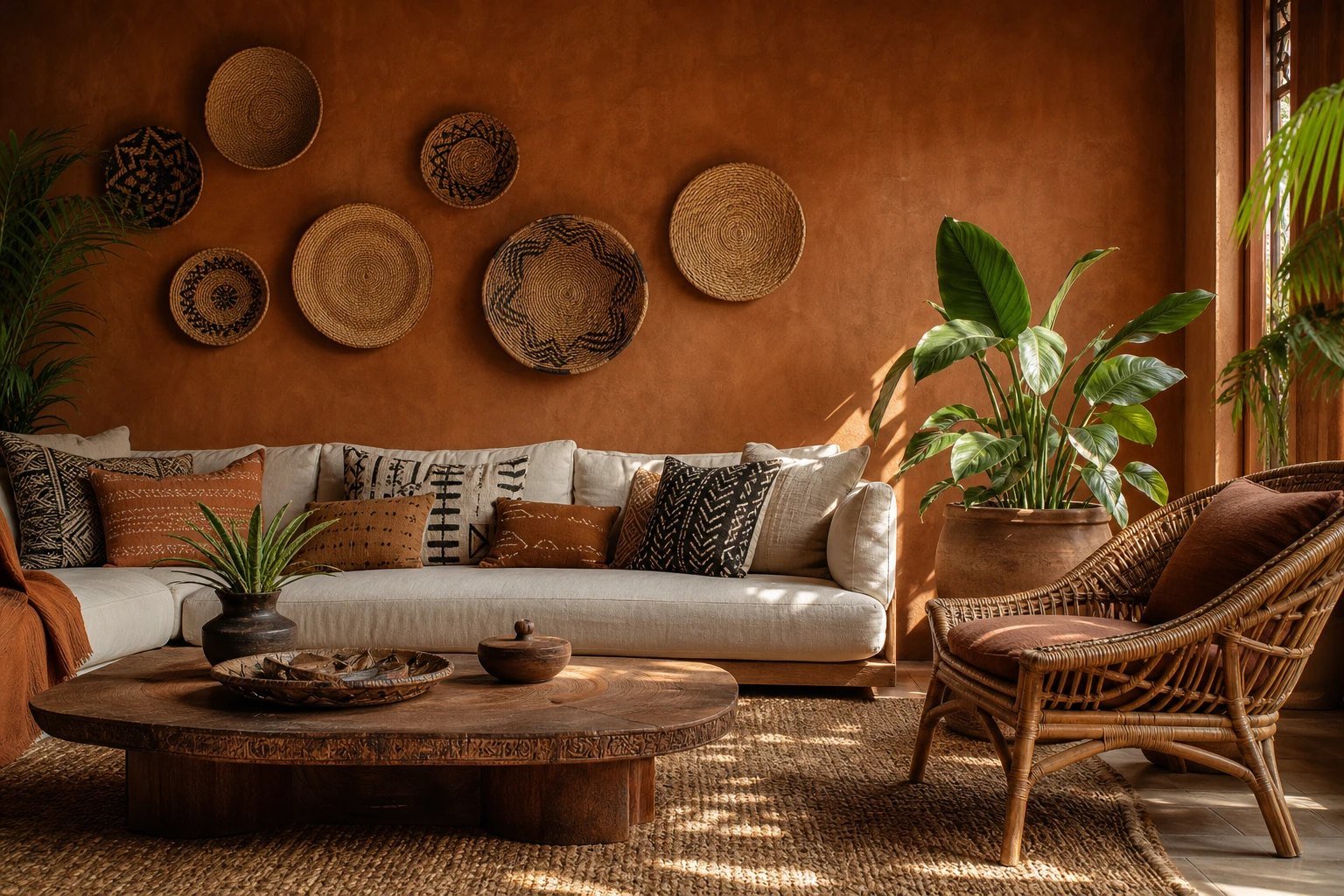 18 Afrohemian Living Room Ideas With Warm Earth Tones and Artisan Textures