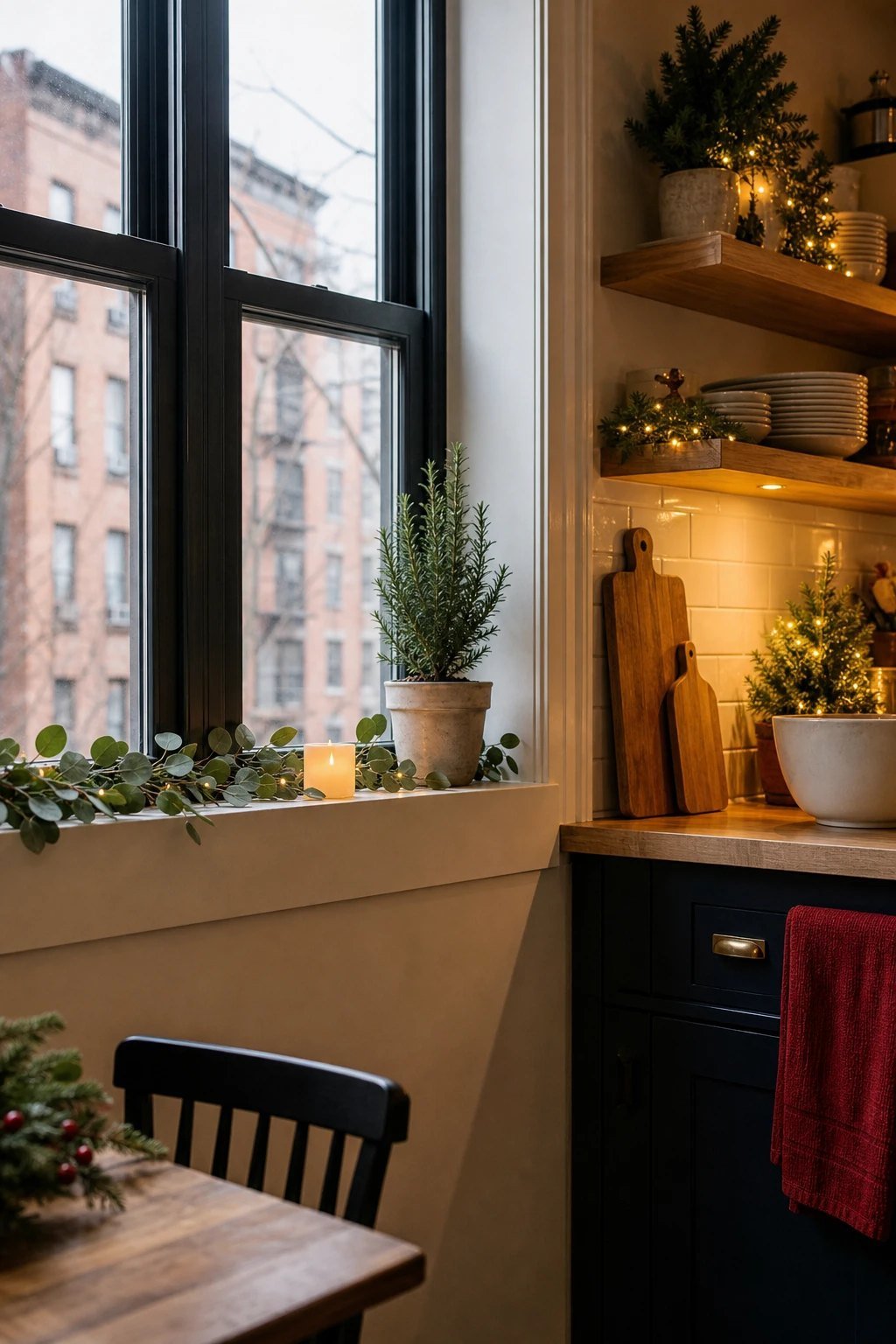 Greenery on the windowsill
