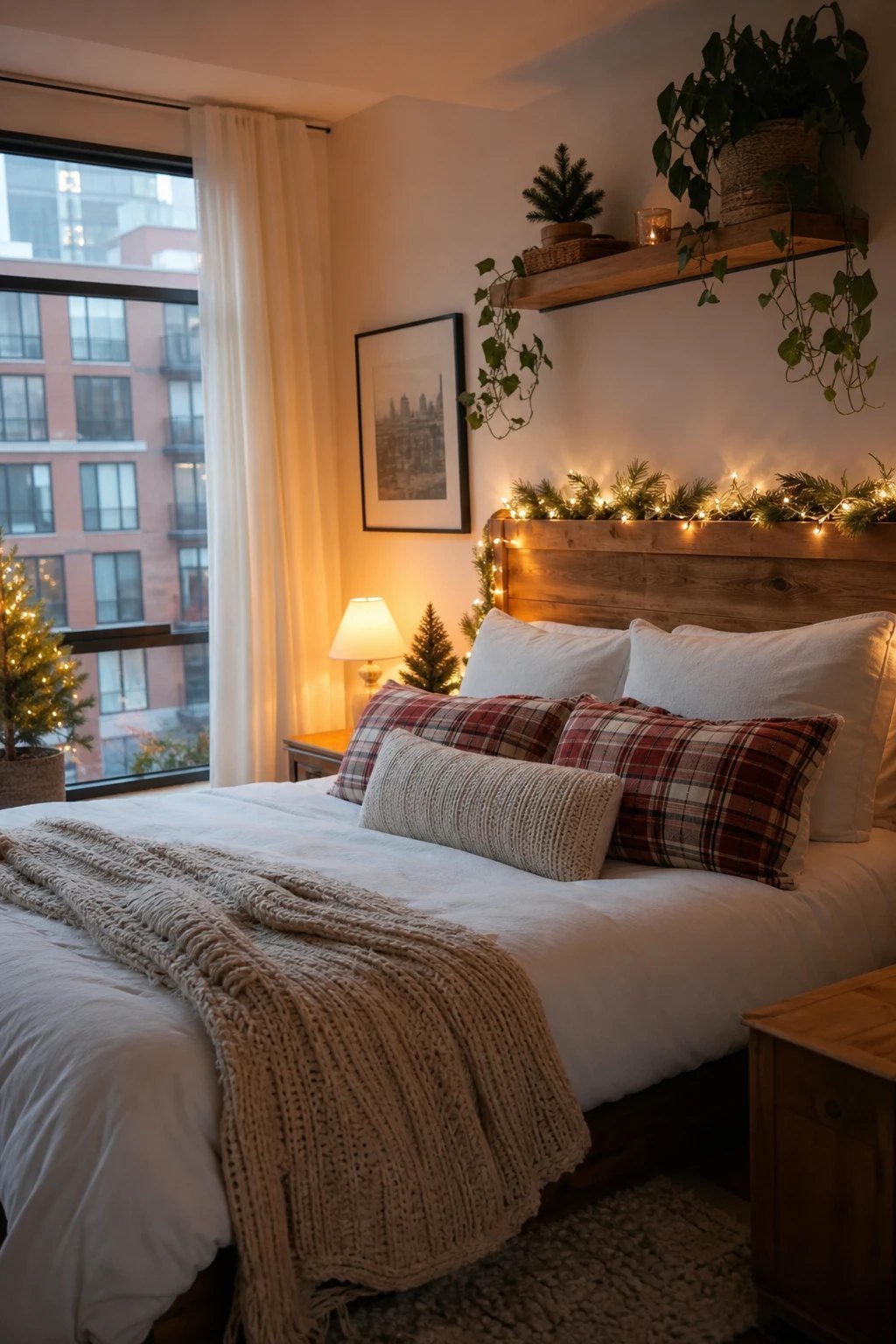 A cozy Christmas bed