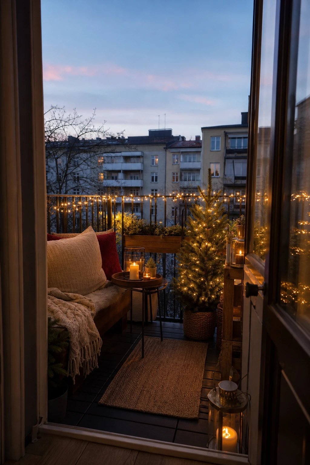 Lights on the balcony