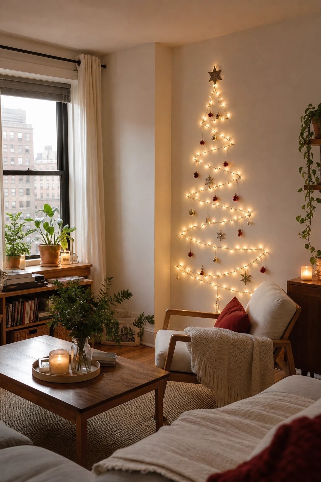 A wall tree from lights