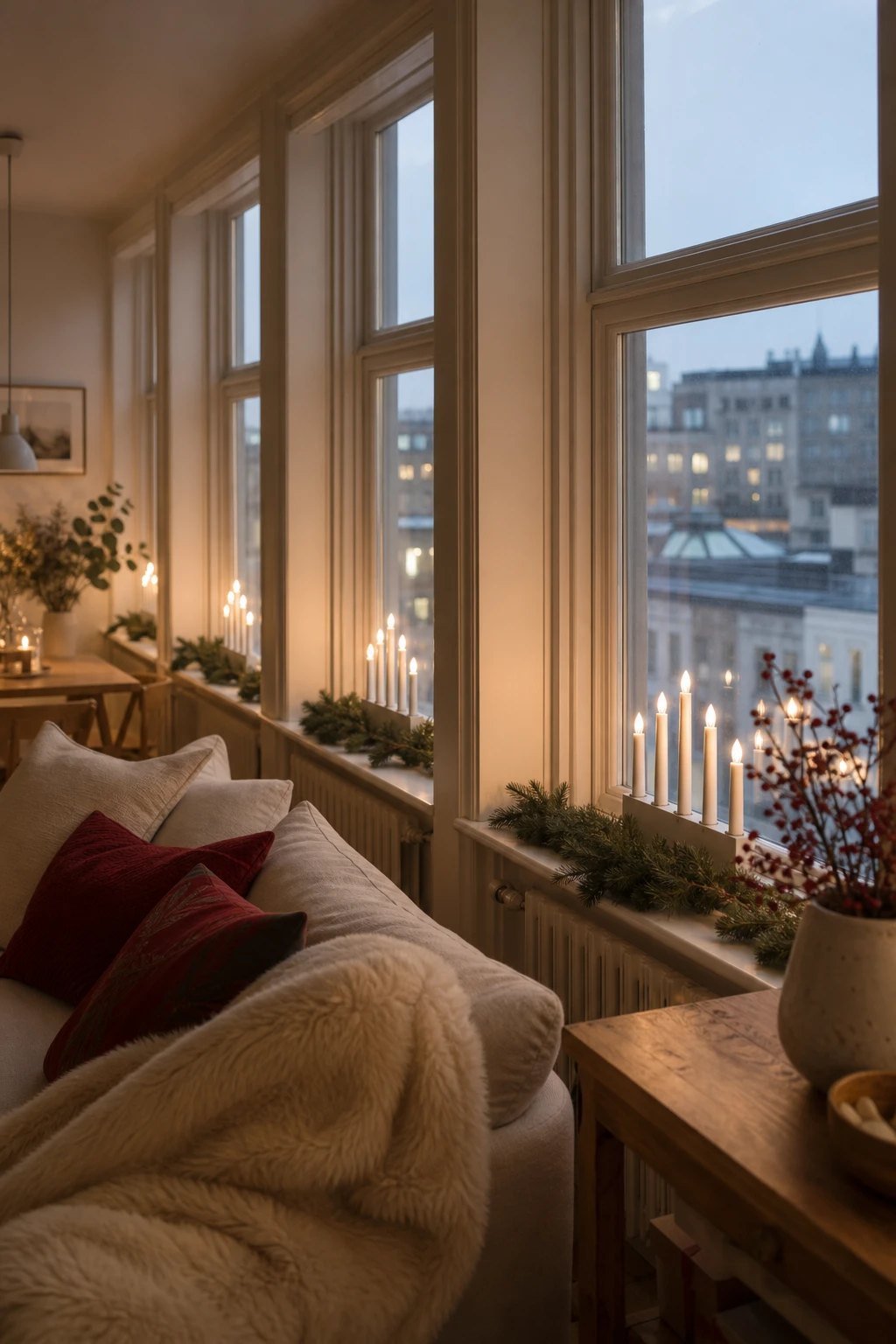 Candles in every window