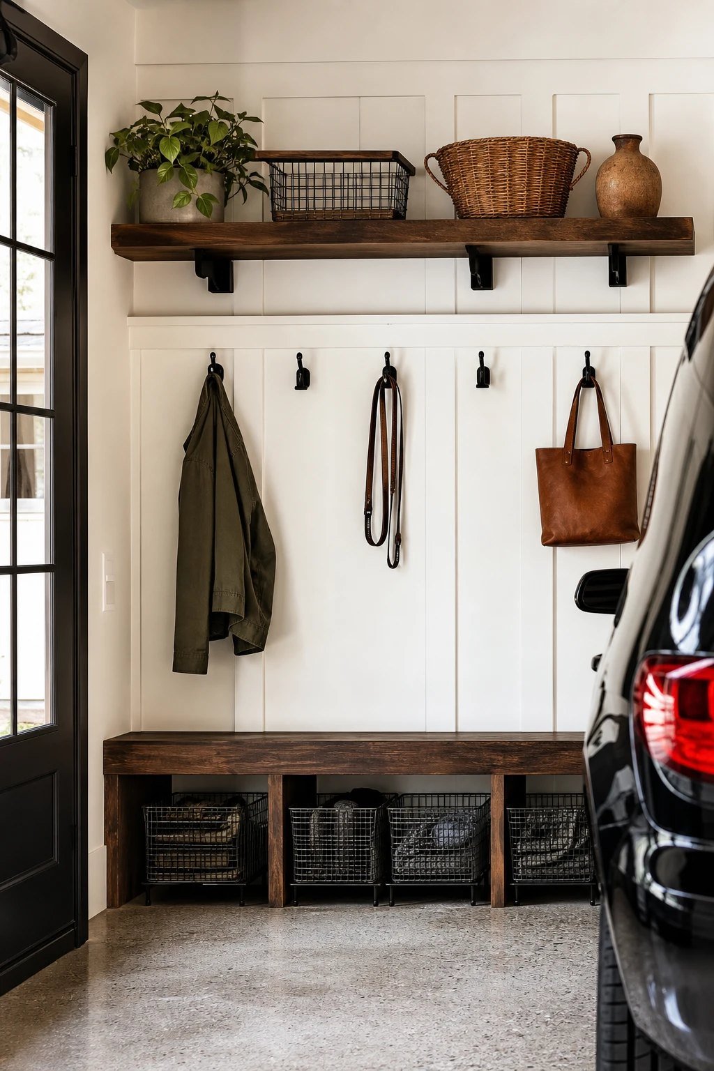 Modern farmhouse mudroom lite