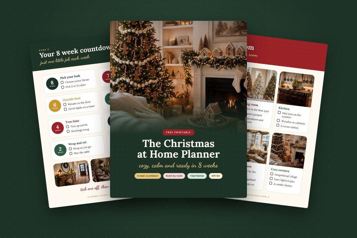 The Christmas at Home Planner, 6 printable pages