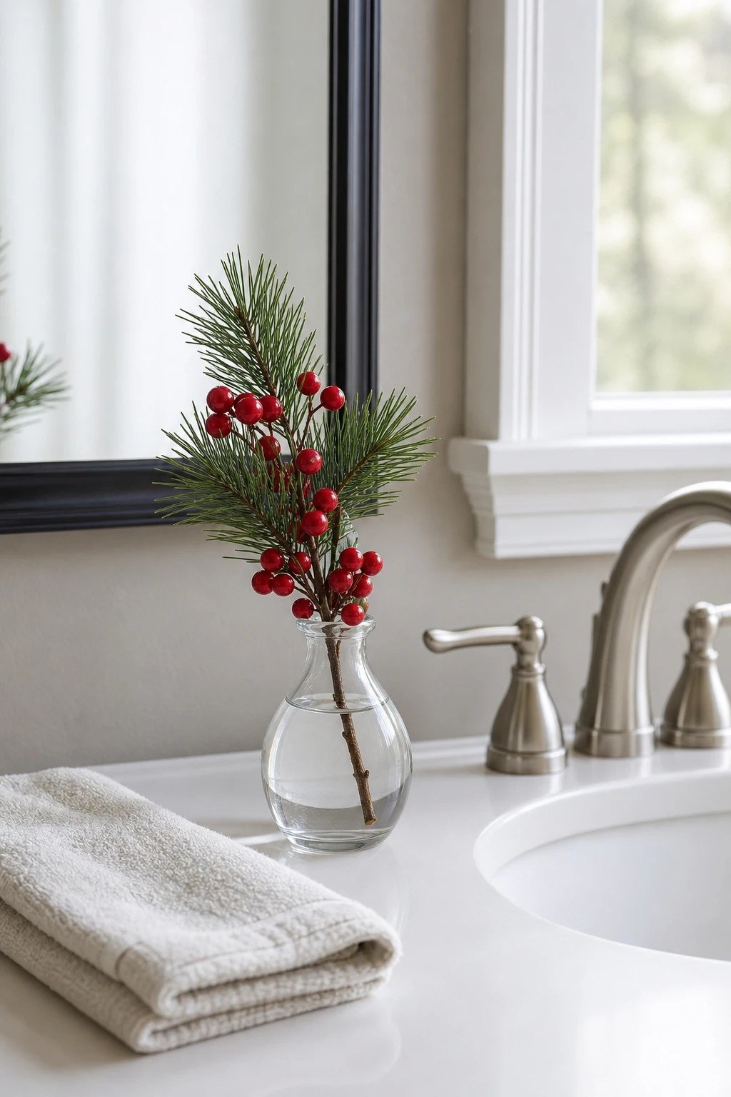 Greenery in a bud vase
