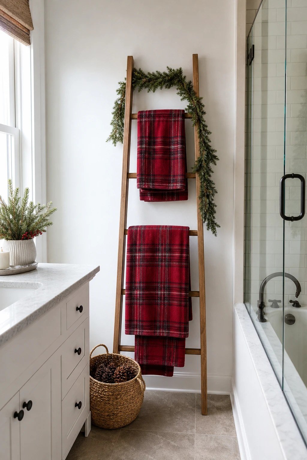 A ladder for Christmas towels
