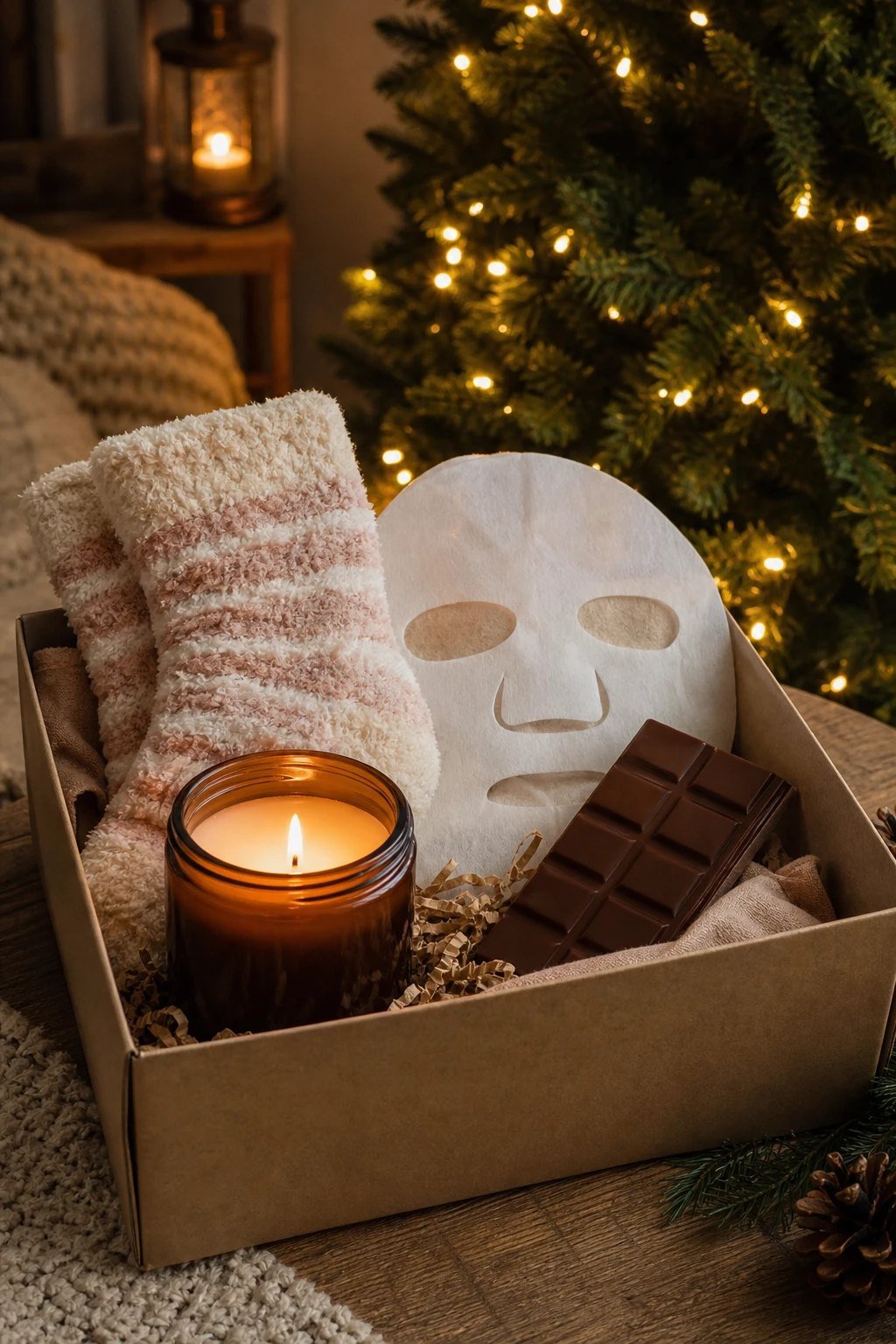 For adults: a candle and fuzzy socks
