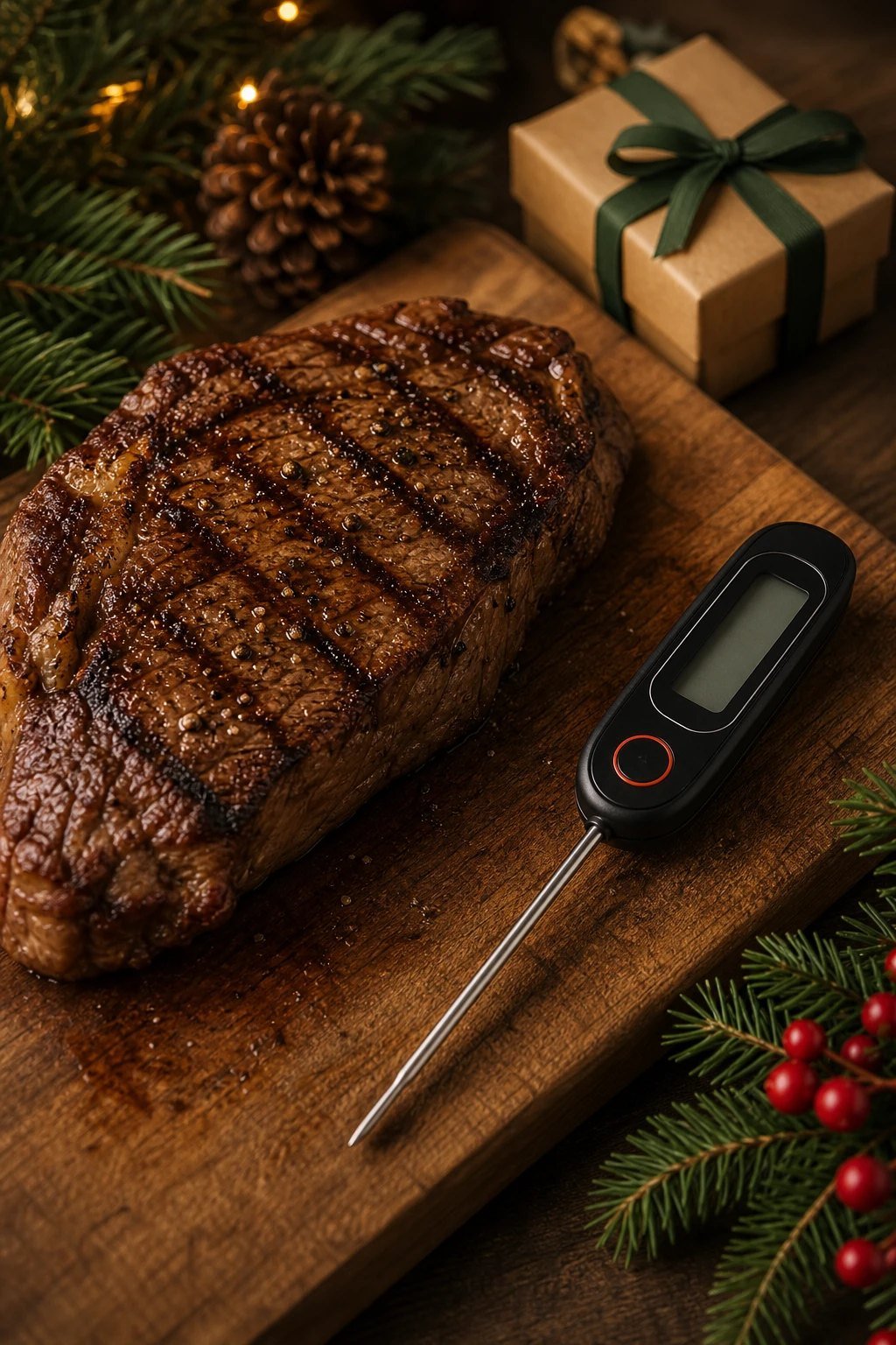 An instant read meat thermometer