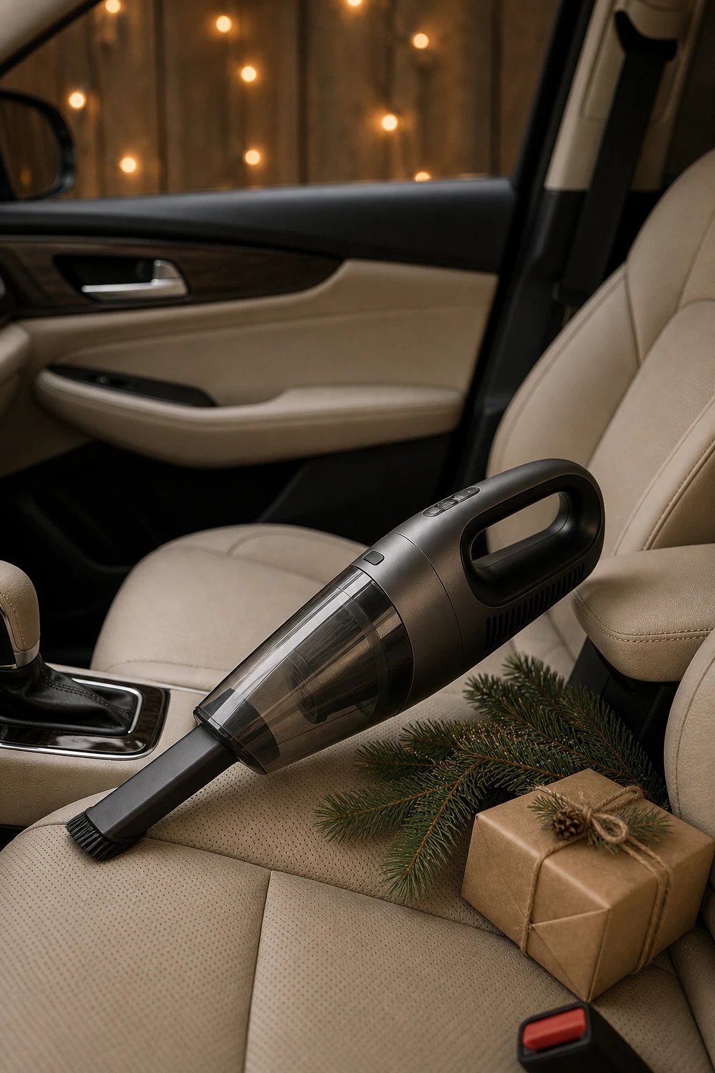 A cordless car vacuum