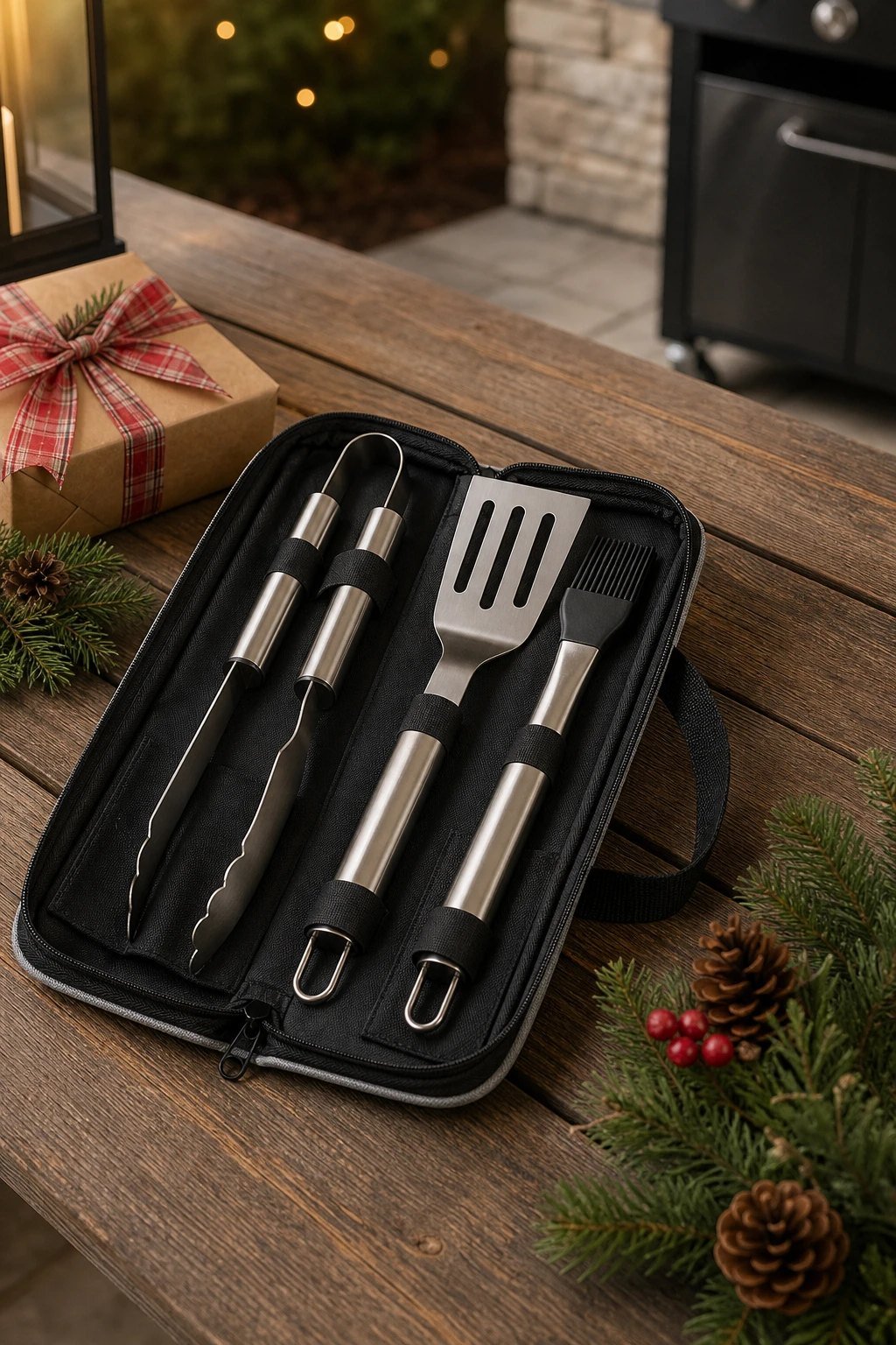 A heavy duty grill tool set