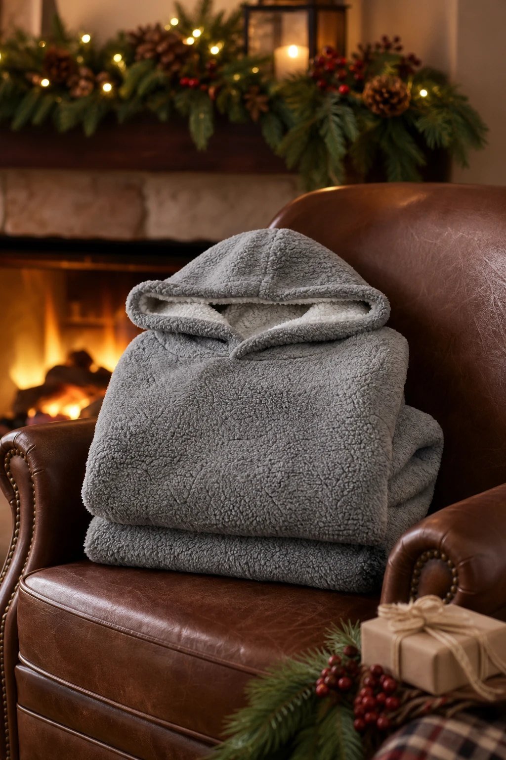 A wearable sherpa blanket