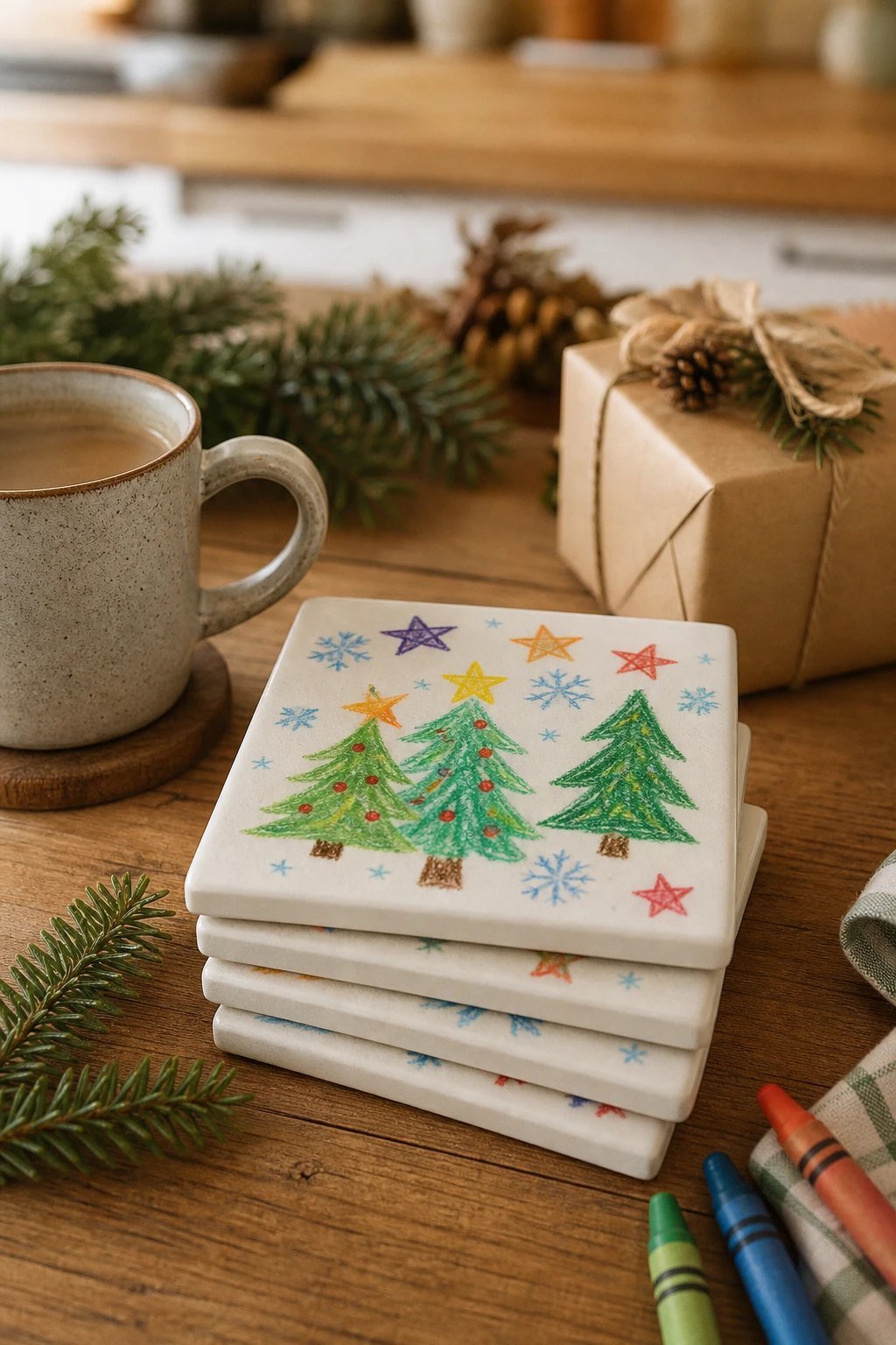Drawing tile coasters