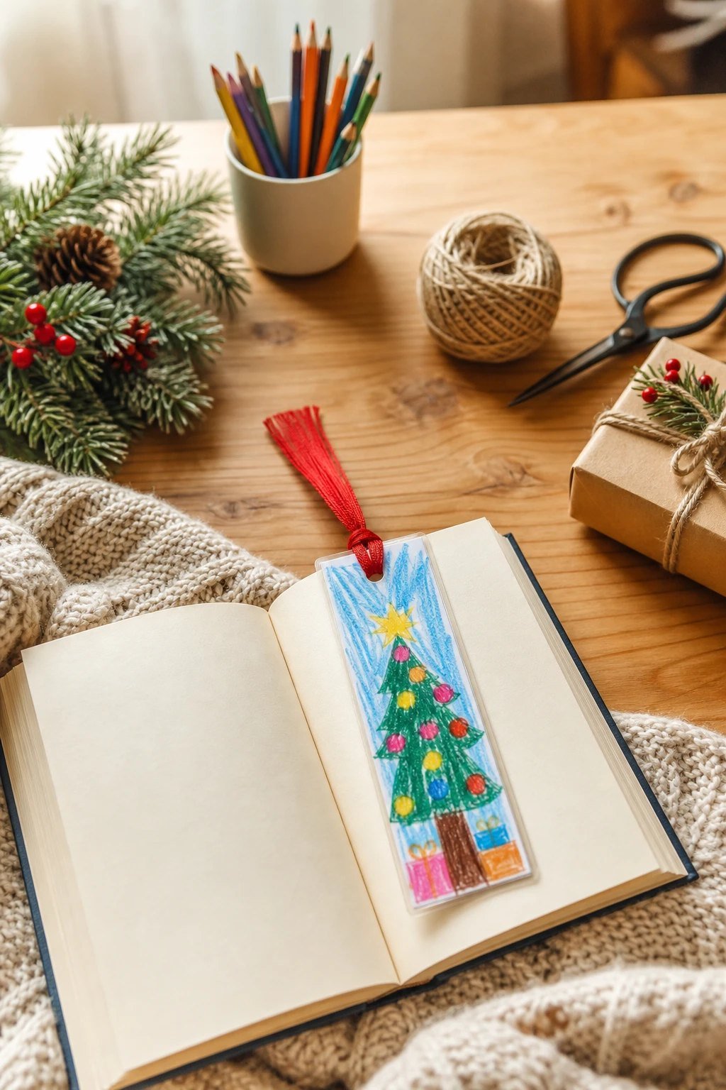 A laminated photo bookmark