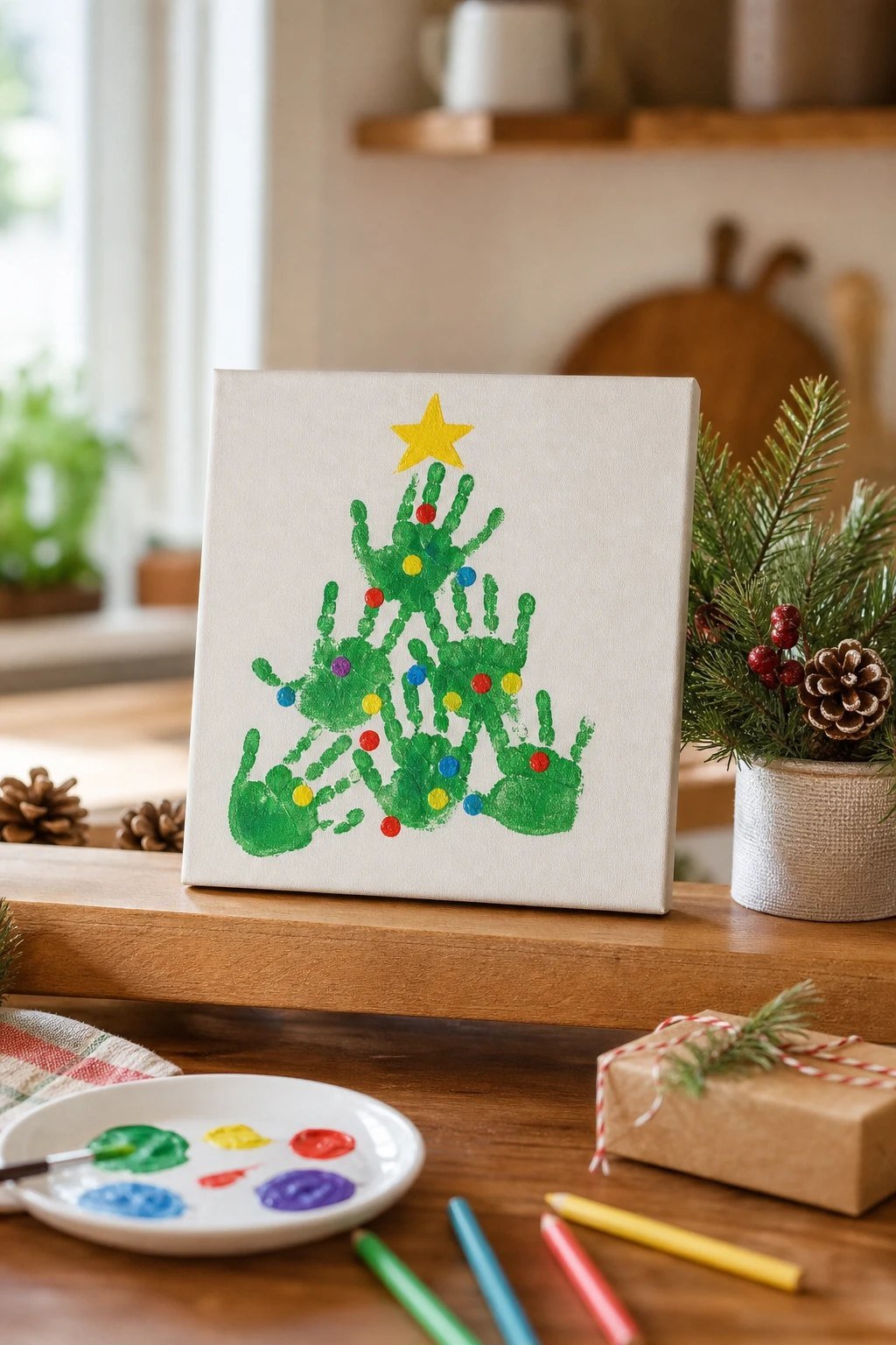 A handprint art canvas
