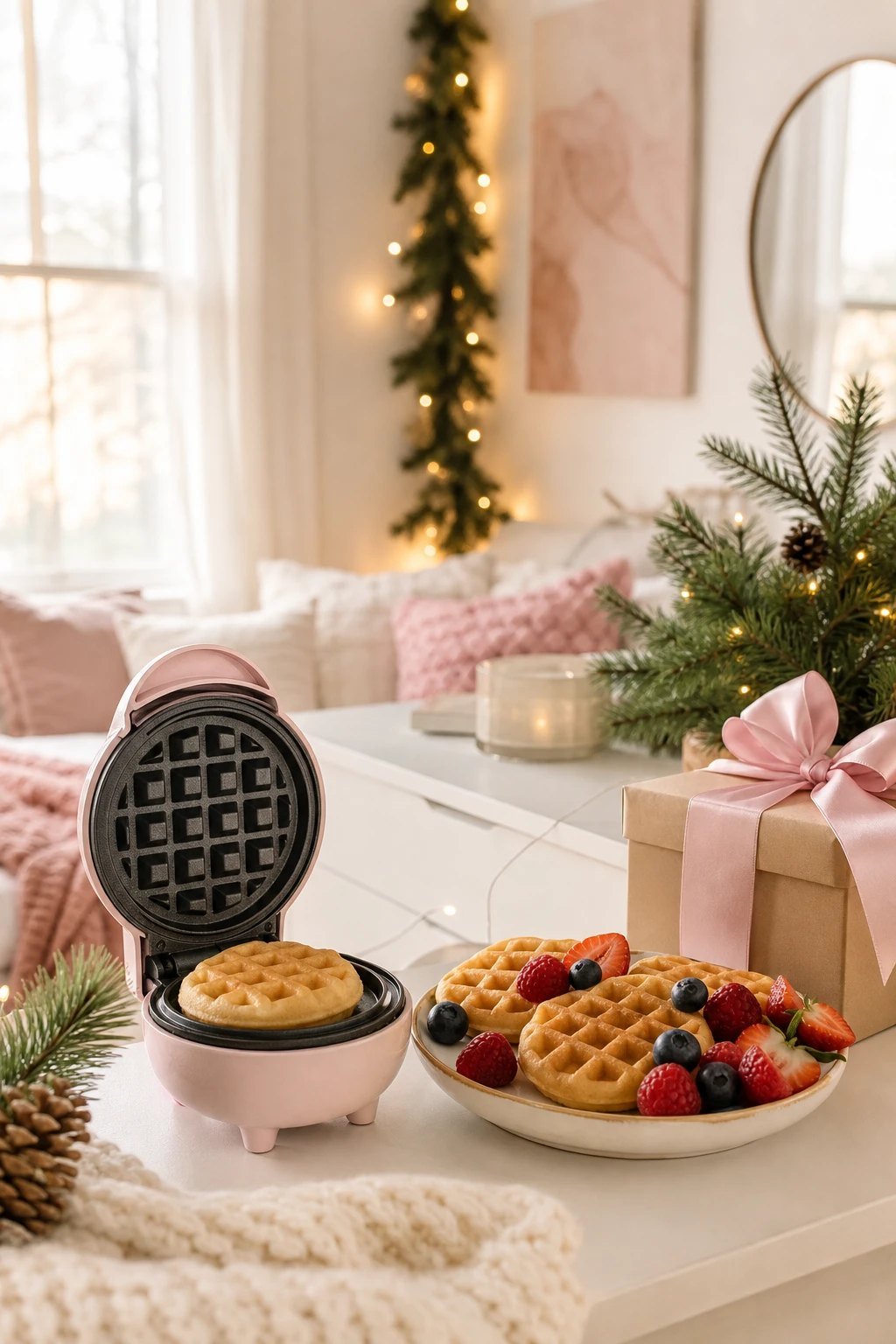 A mini waffle maker