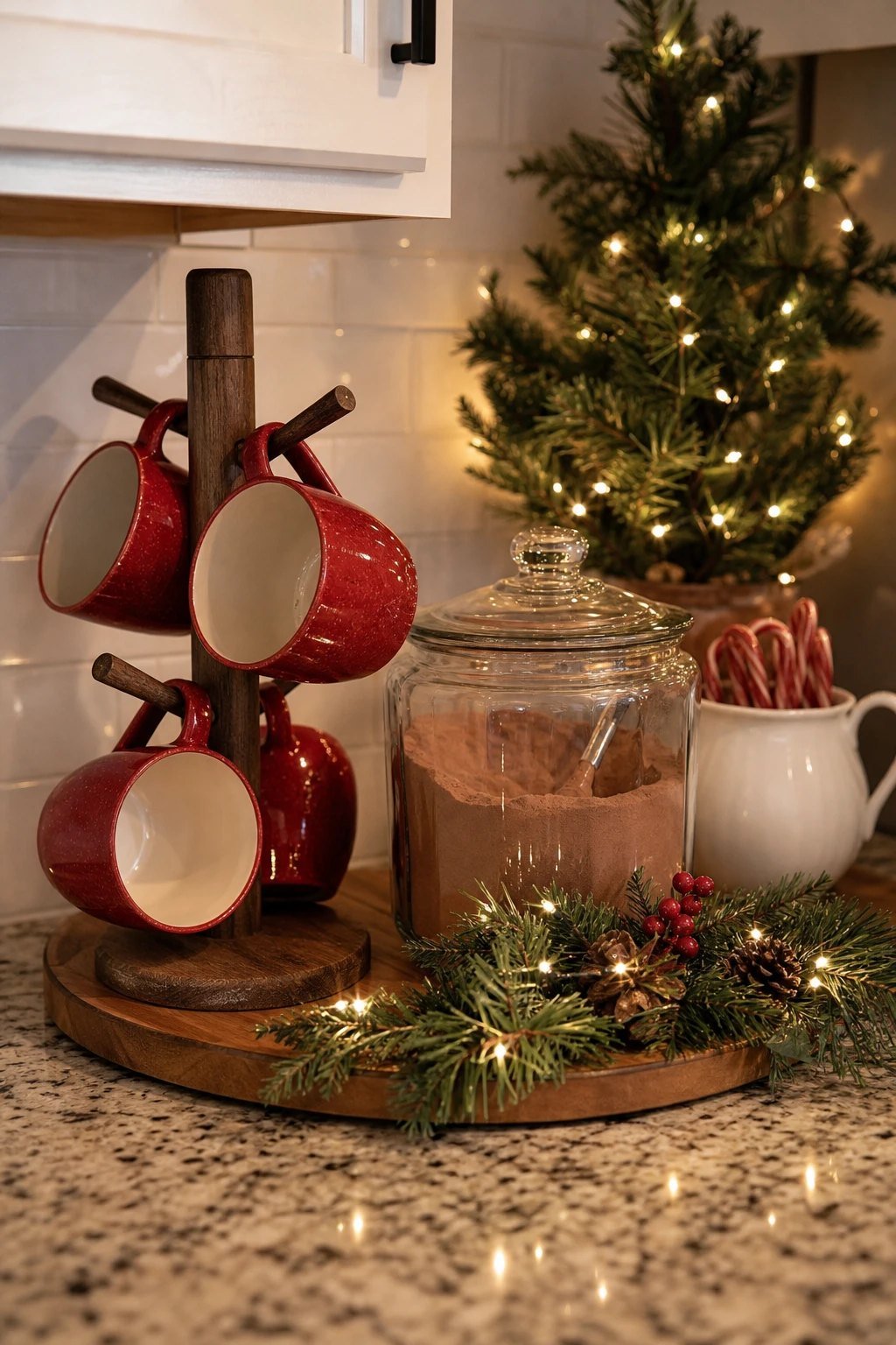 A Christmas coffee station