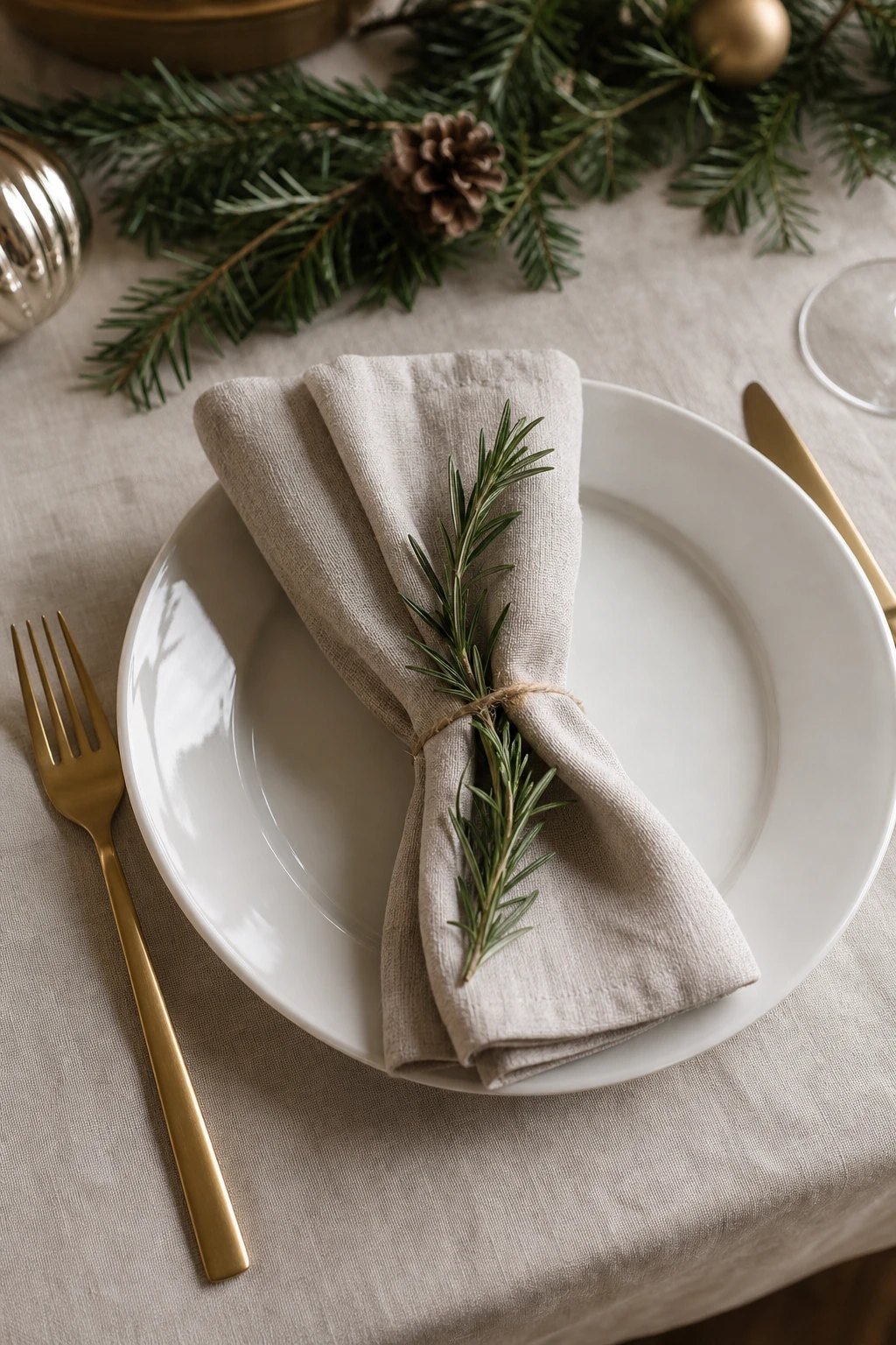 A sprig of greenery on every plate