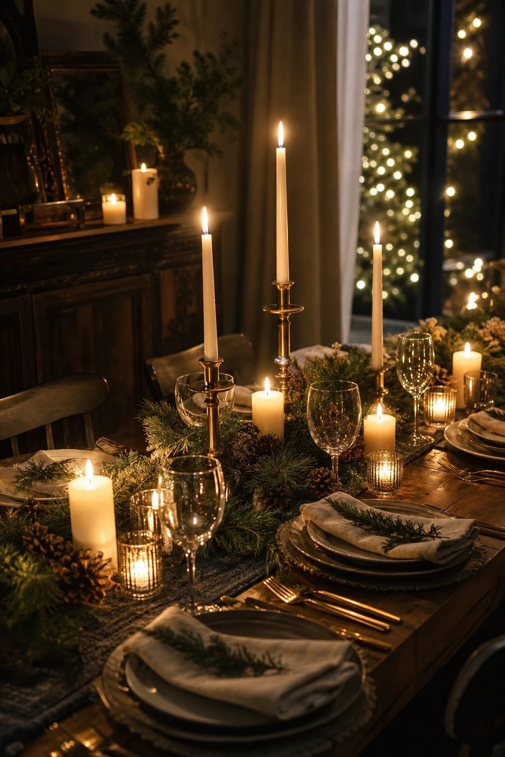Candles at three heights
