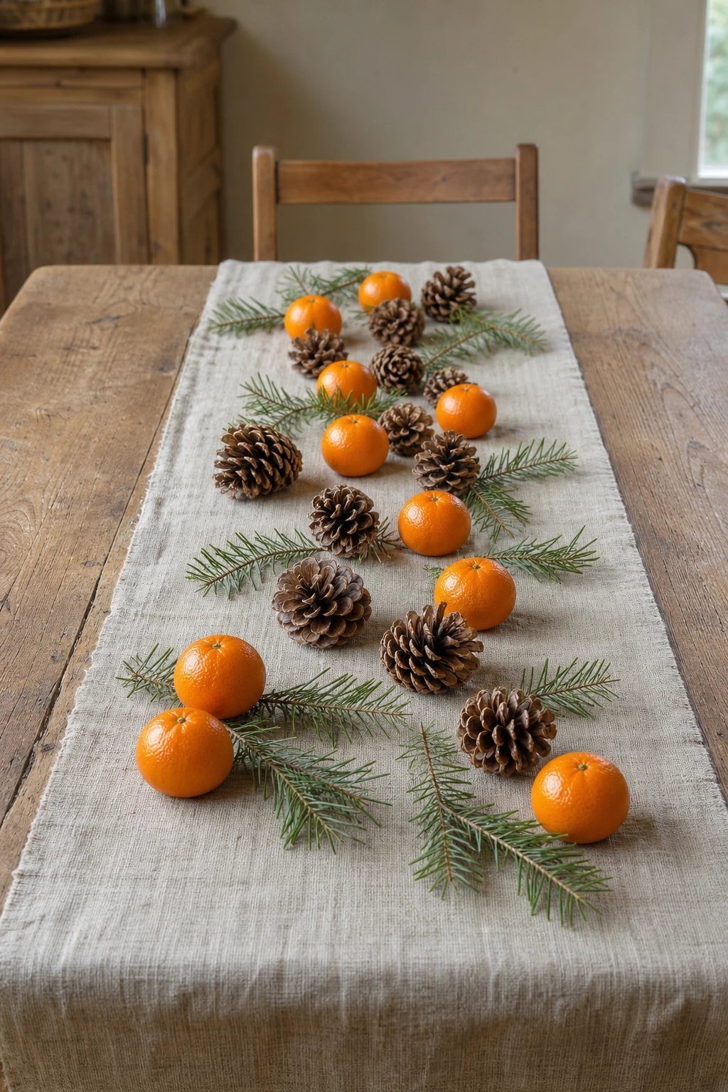 Pinecones and clementines