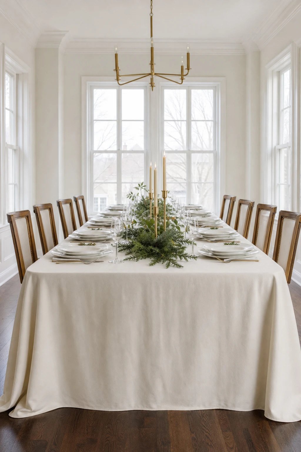 A white tablecloth as the base