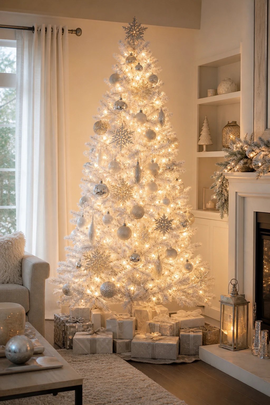 An all white tree