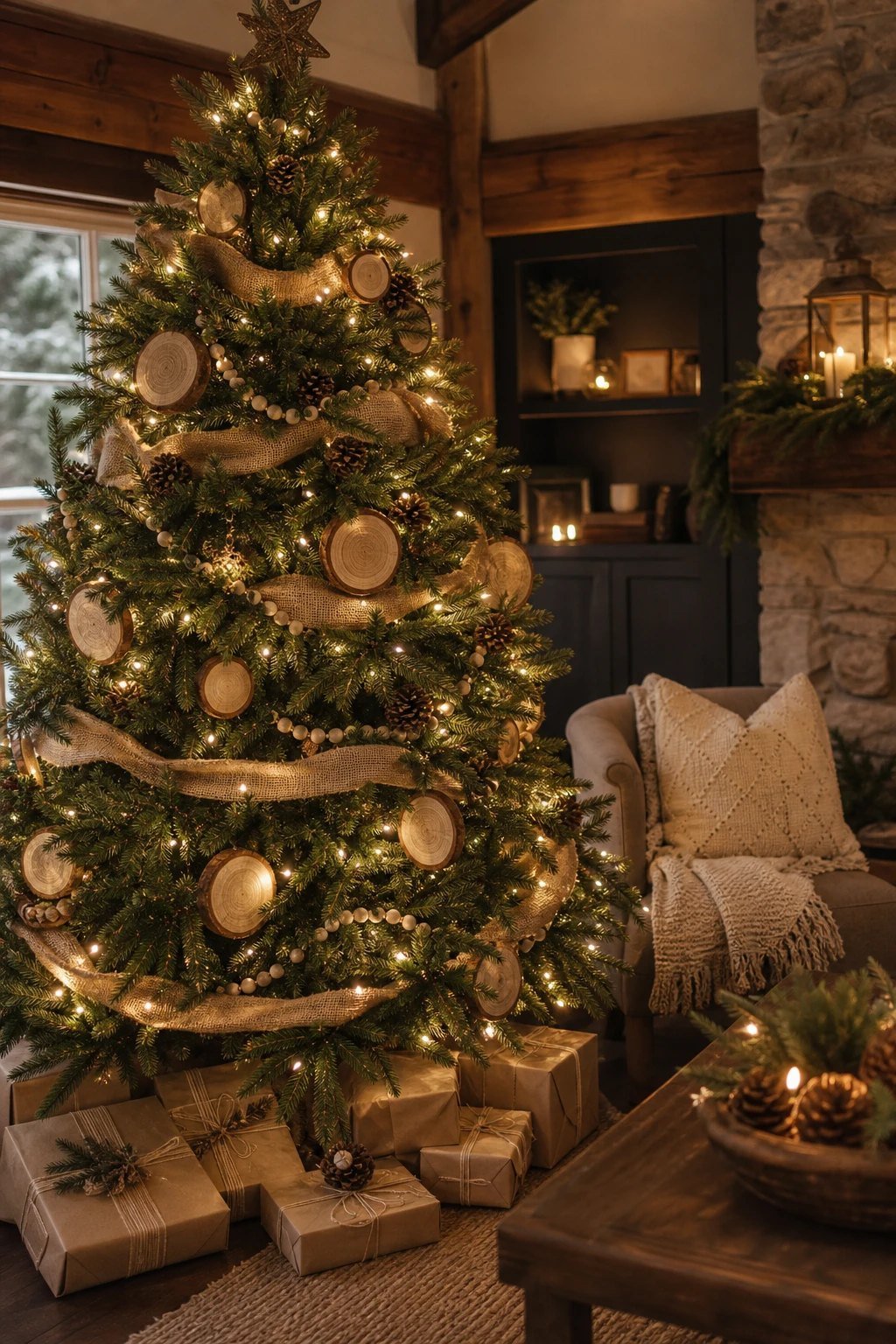 Rustic burlap and wood