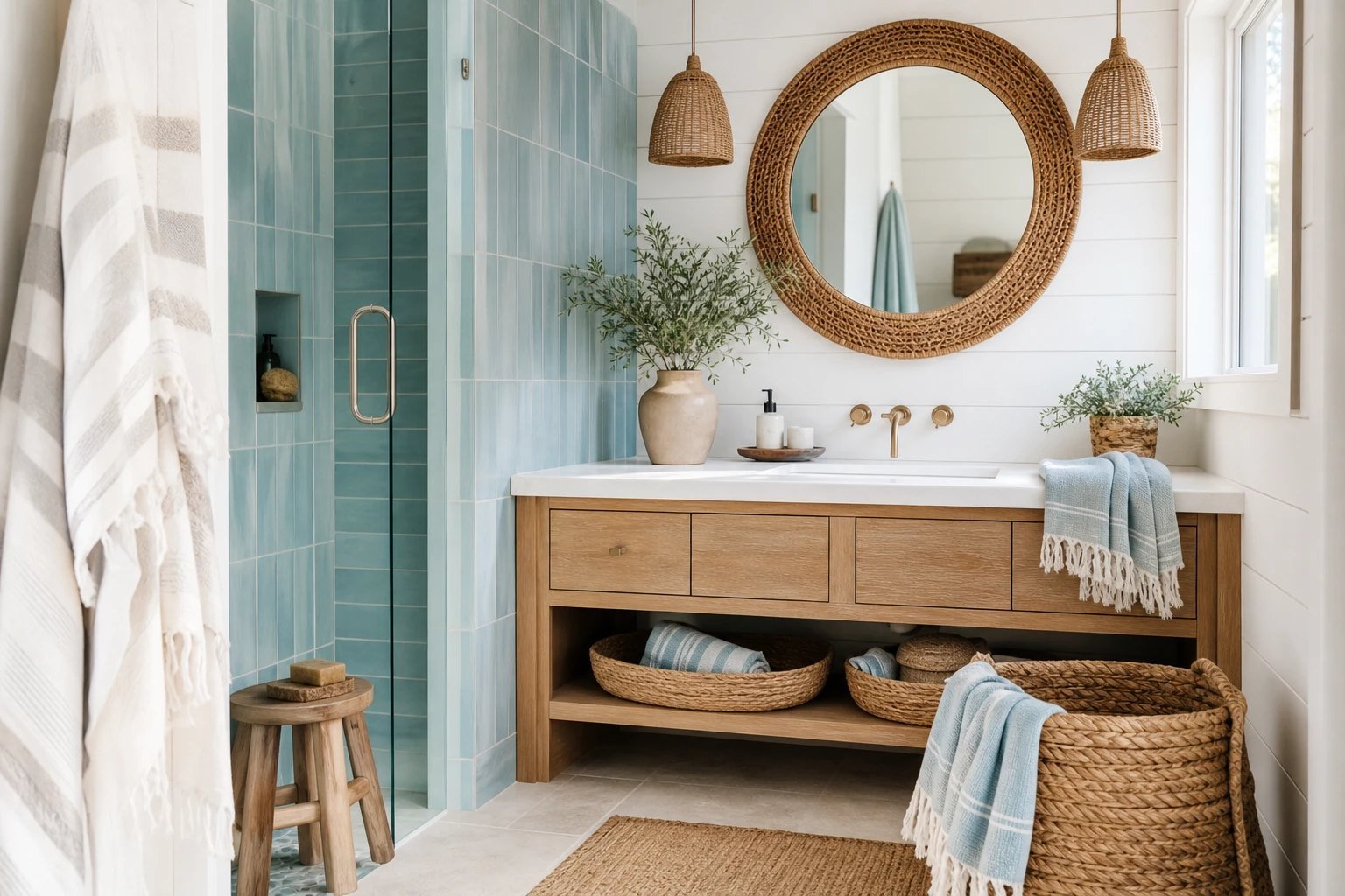 18 Coastal Bathroom Decor Ideas That Feel Fresh and Relaxed