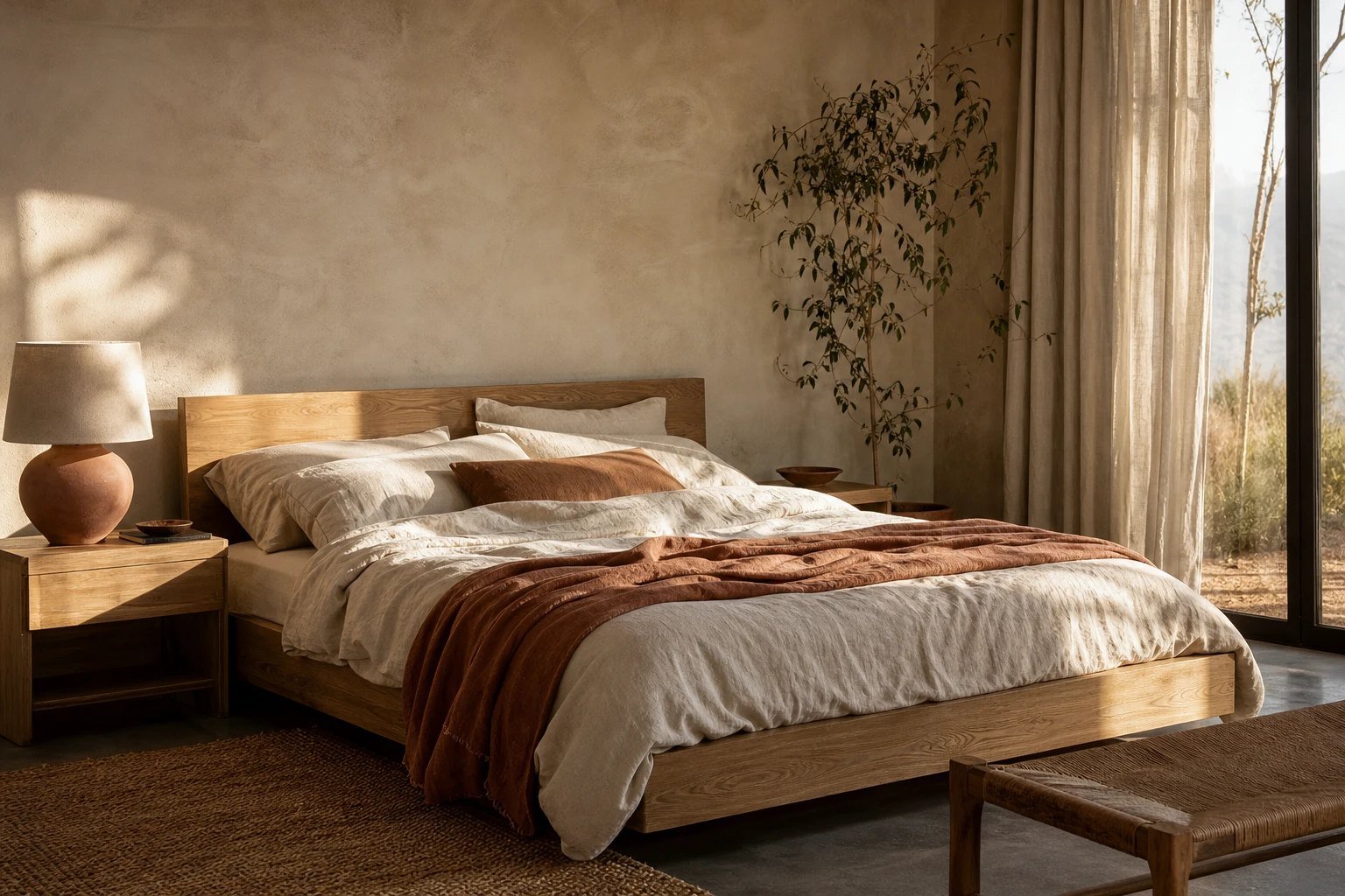 16 Earthy Bedroom Ideas for a Grounded, Modern Aesthetic