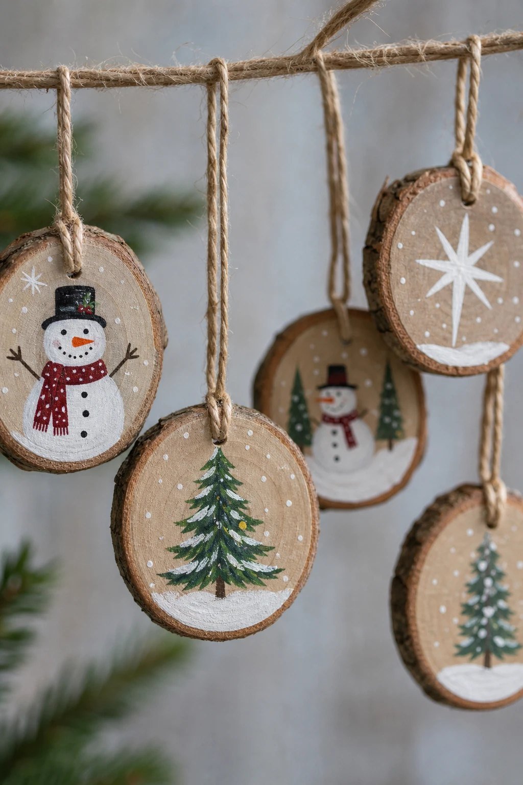 Keepsake wood slice ornament