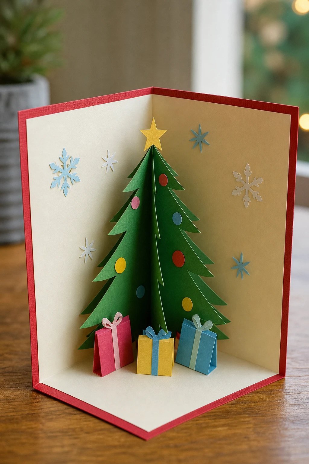 Christmas card with a pop-up tree
