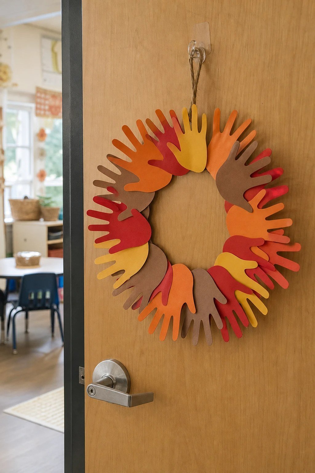 Thankful handprint wreath