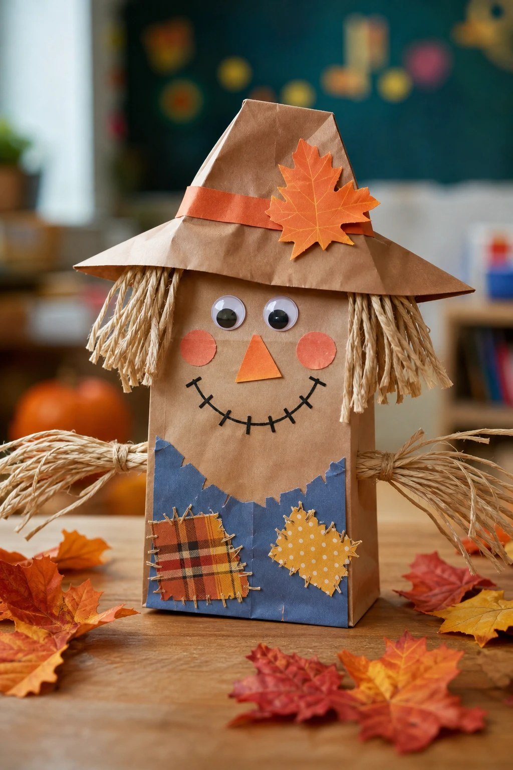 Paper bag scarecrow