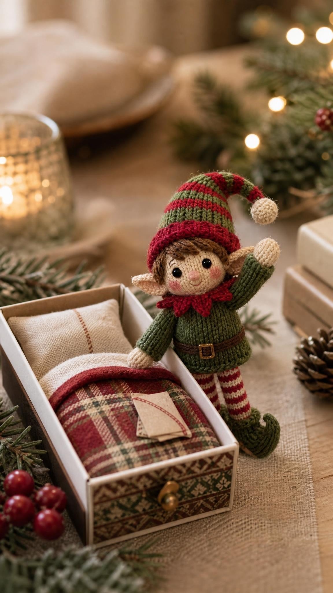 Elf on the Shelf goodbye idea: Elf-sized bed, made and empty