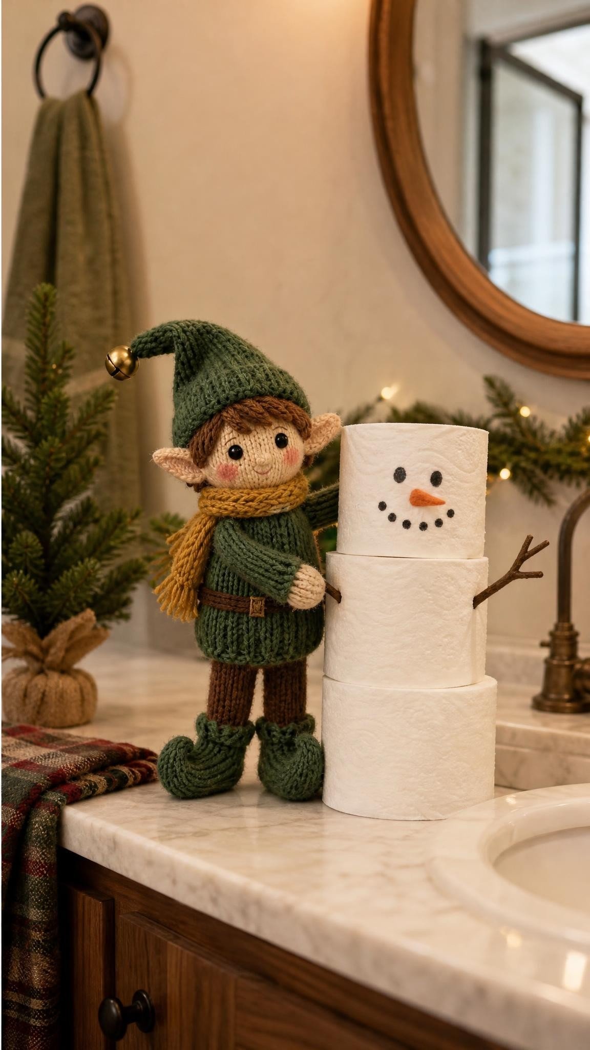 Elf on the Shelf idea for older children: Toilet paper snowman
