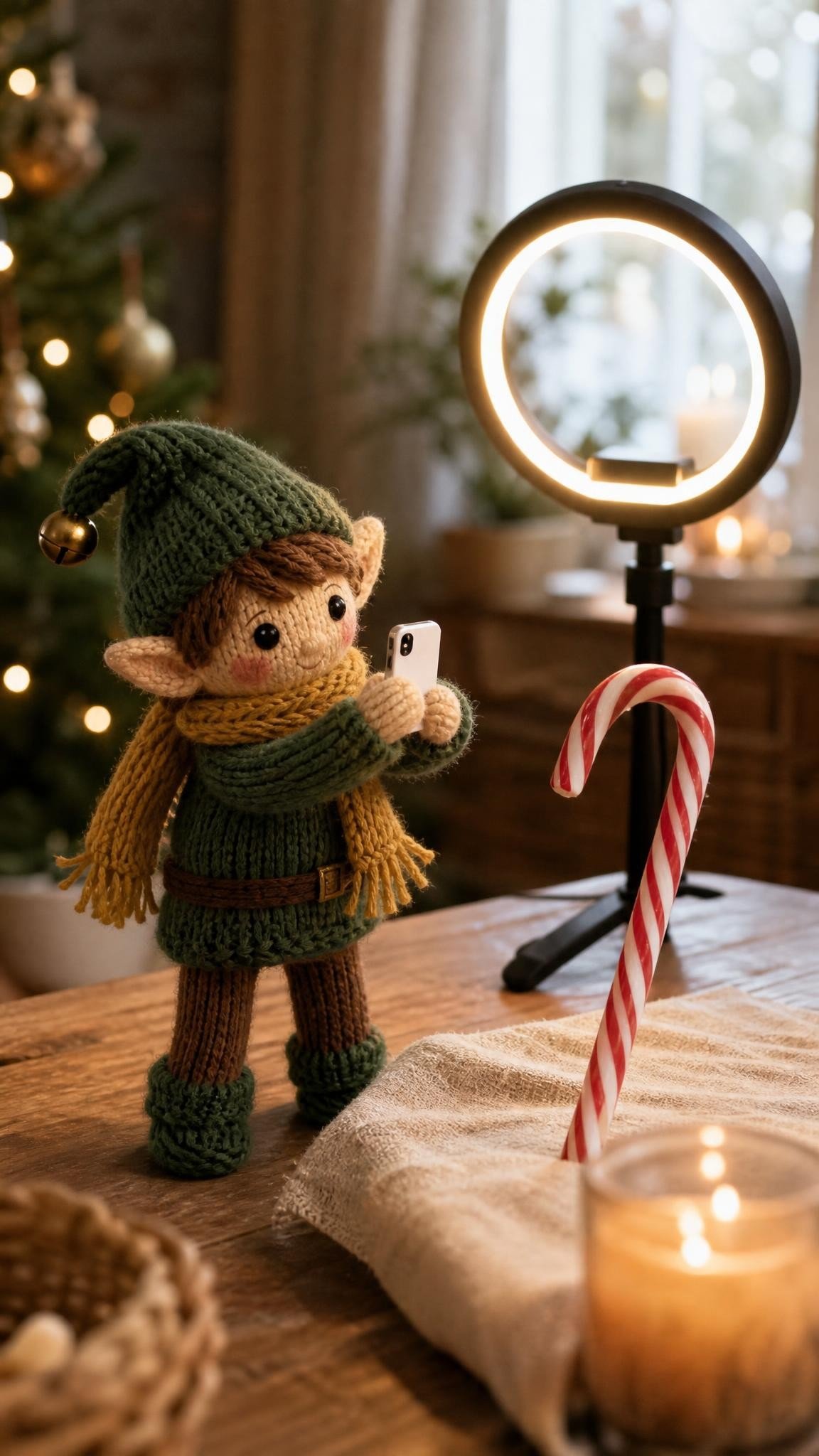 Elf on the Shelf idea for older children: Elf influencer